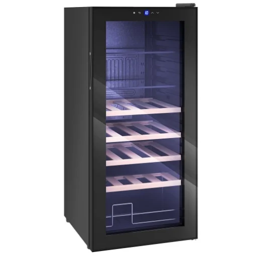 CANTINETTA FRIGO PER VINO DA 92L CON RIPIANI REGOLABILI PER 20 BOTTIGLIE E 50 LATTINE, 43X45X94 CM, NERO - MAURY'S