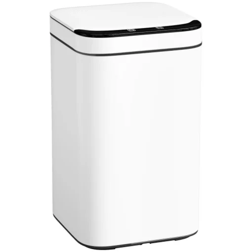 BIDONE PER IMMONDIZIA DA 13L CON SENSORE E SPAZIO PER DEODORANTI, IN ACCIAIO E PP, 24X24X41 CM, BIANCO E NERO - MAURY'S