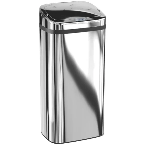 BIDONE PER RIFIUTI DA 40L CON SENSORE PER APERTURA E CHIUSURA AUTOMATICA, 33X25X70 CM, ARGENTO - MAURY'S