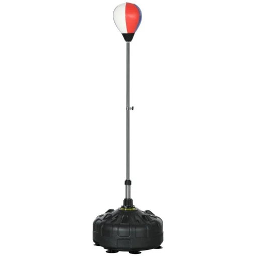 PUNCHING BALL DA TERRA CON BASE RIEMPIBILE E VENTOSE, ALTEZZA REGOLABILE DA 147-165 CM, NERO