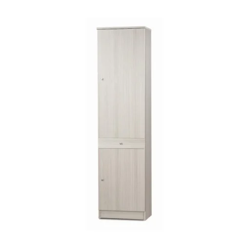 ARMADIO A COLONNA IN LEGNO EFFETTO VENATO CON 2 ANTE, 1 CASSETTO DIMENSIONI 183X46X34 CM, COLORE EUCALIPTO - MAURY'S