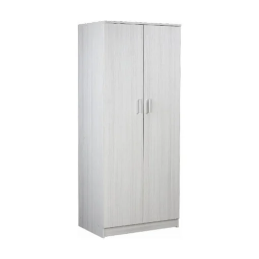 ARMADIO DA ARREDO IN LEGNO VENATO CON 2 ANTE COMPOSTO DA BARRA PORTABITI, 1 RIPIANO FISSO E 1 REGOLABILE 182X77X52, COLORE EUCALIPTO - MAURY'S