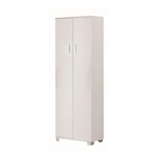 ARMADIO DA ARREDO CON PIEDINI IN LEGNO BIANCO CON 2 ANTE COMPOSTO 3 RIPIANI REGOLABILI, 1 FISSO 178X62X34 CM - MAURY'S
