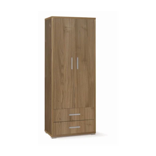 ARMADIO DA ARREDO IN LEGNO CON 2 ANTE E 2 CASSETTI DIMENSIONI 182X71X41 CM, COLORE NOCE - MAURY'S