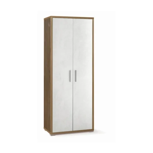 ARMADIO DA ARREDO CON PIEDINI IN LEGNO CON 2 ANTE DIMENSIONI 182X71X41 CM, COLORE NOCE E OSSIDO BIANCO - MAURY'S
