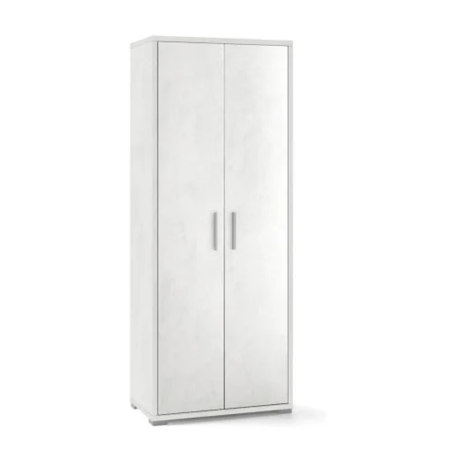 ARMADIO DA ARREDO CON PIEDINI IN LEGNO CON 2 ANTE DIMENSIONI 182X71X41 CM, COLORE OSSIDO BIANCO - MAURY'S