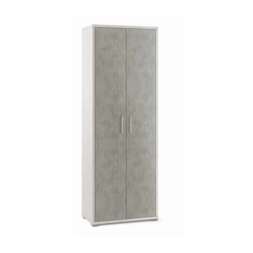 ARMADI DA ARREDO CON 2 ANTE DIMENSIONI 199X71X41 CM COLORE OSSIDO BIANCO E CEMENTO - MAURY'S