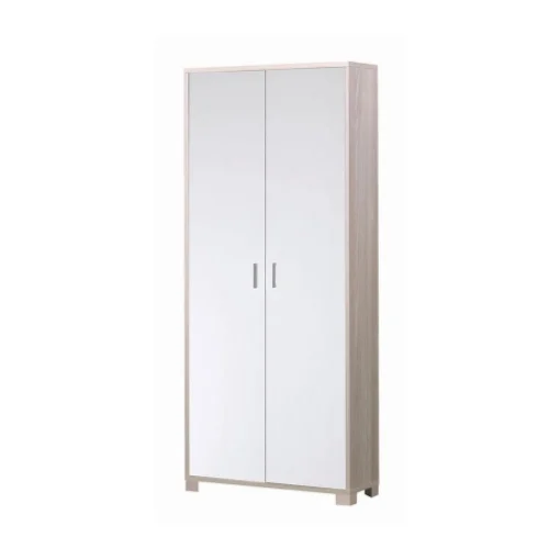 ARMADIO DA ARREDO CON PIEDINI IN LEGNO CON 2 ANTE 190X83X29 CM COLORE OLMO CHIARO E BIANCO - MAURY'S