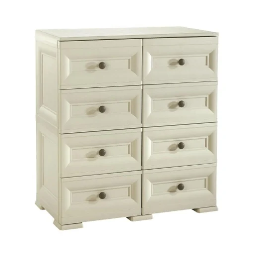 CASSETTIERA 8 CASSETTI PICCOLI ANGORA 79X43X85,5 CM IN RESINA – MOBILE CONTENITORE SALVASPAZIO PER ORGANIZZAZIONE CASA - TONTARELLI