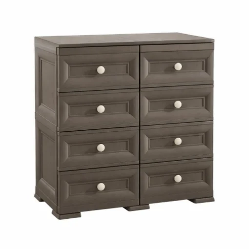CASSETTIERA 8 CASSETTI PICCOLI WENGÉ 79X43X85,5 CM – MOBILE ORGANIZZAZIONE CASA SALVASPAZIO PER ZONA GIORNO E INGRESSO - TONTARELLI