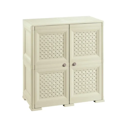 ARMADIO 2 MODULI ANGORA 79X43X85,5 CM CON ANTA TRAFORATA – MOBILE CONTENITORE DECORATIVO PER ZONA LIVING E INGRESSO - TONTARELLI
