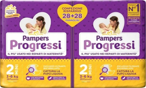 PANNOLINI PAMPERS PROGRESSI MUTANDINO 56PZ MIDI TAGLIA 2