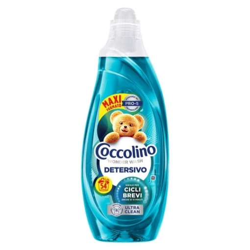 COCCOLINO WONDER WASH DETERSIVO LIQUIDO BUCATO LAVATRICE ULTRA CLEAN 54 LAVAGGI, MAXI FORMATO 2160ML