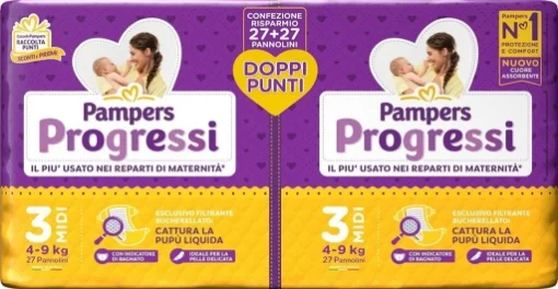 PANNOLINI PAMPERS PROGRESSI MUTANDINO 54PZ MIDI TAGLIA 3