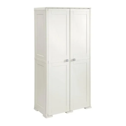 ARMADIO 2 ANTE PANNA 79X43X164 CM CON 2 MODULI E 2 RIPIANI – MOBILE ALTO ORGANIZZAZIONE CASA PER INGRESSO E LAVANDERIA - TONTARELLI
