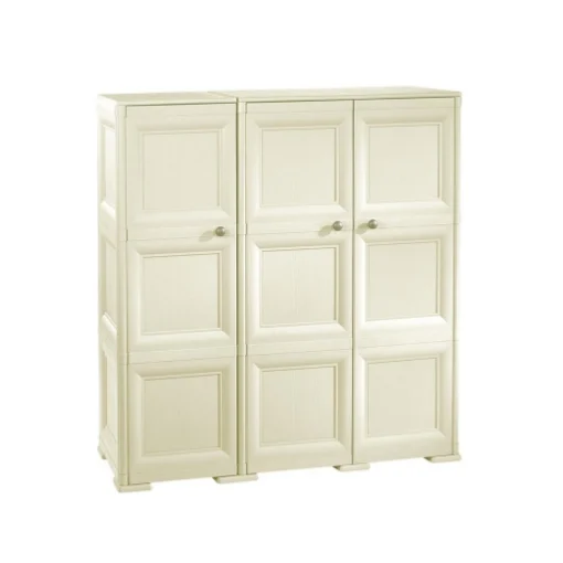 ARMADIO 3 ANTE ANGORA 118X43X125 CM CON PUNTALI – MOBILE ORGANIZZAZIONE CASA DESIGN CLASSICO - TONTARELLI