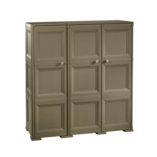 ARMADIO 3 ANTE WENGÉ 118X43X125 CM CON PUNTALI, SOLUZIONE ORGANIZZAZIONE CASA SALVASPAZIO PER ZONA GIORNO E INGRESSO - TONTARELLI