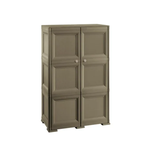 ARMADIO WENGÉ 2 ANTE 79X43X125 CM CON 6 SCOMPARTI – MOBILE CONTENITORE VERTICALE SALVASPAZIO PER INGRESSO E ZONA GIORNO - MAURY'S