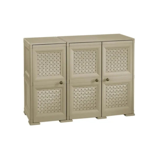 ARMADIO 3 ANTE TALPA 118X43X85,5 CM CON PUNTALI E ANTE TRAFORATE, CONTENITORE MULTIUSO PER INGRESSO E ZONA GIORNO - TONTARELLI