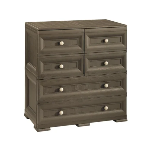 CASSETTIERA 6 CASSETTI WENGÉ 79X43X85,5 CM – MOBILE ORGANIZZAZIONE CASA CON 4 CASSETTI PICCOLI E 2 GRANDI PER ZONA GIORNO E INGRESSO - TONTARELLI