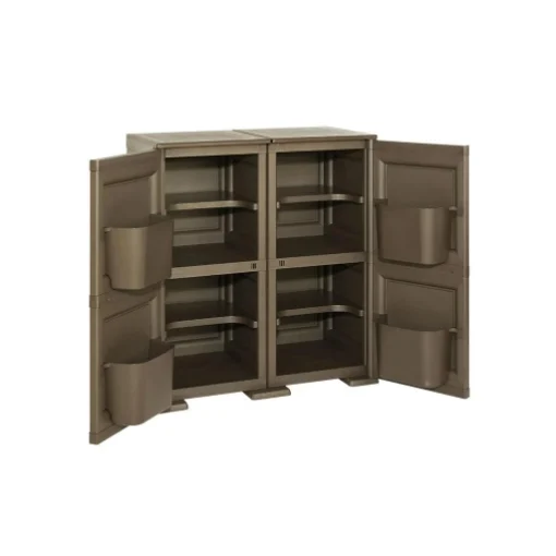 ARMADIO MULTIUSO 2 ANTE WENGÉ 79X43X85,5 CM CON 4 TASCHE LATERALI – CONTENITORE SALVASPAZIO PER INGRESSO E ORGANIZZAZIONE ZONA LIVING - TONTARELLI