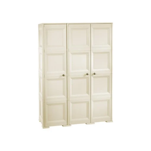 ARMADIO 3 ANTE ANGORA 118X43X164 CM CON PUNTALI E VANO PORTASCOPE – MOBILE ALTO ORGANIZZAZIONE CASA PER INGRESSO E BALCONE - TONTARELLI