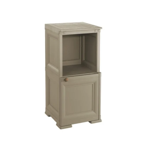 COMÒ COMODINO 2 MODULI TALPA 40X43X85,5 CM CON ANTA EFFETTO LEGNO E VANO A GIORNO – MOBILE CONTENITORE COMPATTO PER CAMERA DA LETTO - TONTARELLI