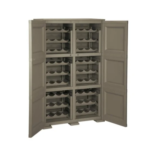 ARMADIO PORTABOTTIGLIE 72 BOTTIGLIE WENGÉ 79X43X125 CM CON ANTA LISCIA – CANTINETTA VERTICALE CHIUSA PER ZONA PRANZO E LIVING - TONTARELLI