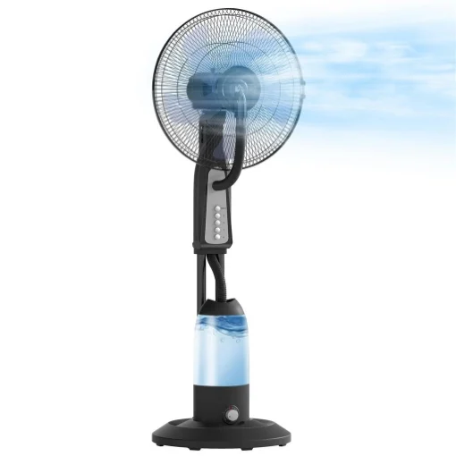 VENTILATORE NEBULIZZATORE A 3 VELOCITÀ, OSCILLAZIONE 75¦ E NEBULIZZAZIONE REGOLABILE, NERO - MAURY'S