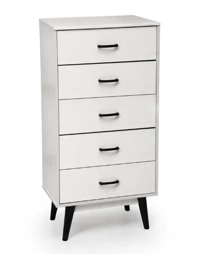 ARES CASSETTIERA IN LEGNO TRUCIOLARE CON 5 CASSETTI 60 X 40 XH118CM BIANCO - MAURY'S