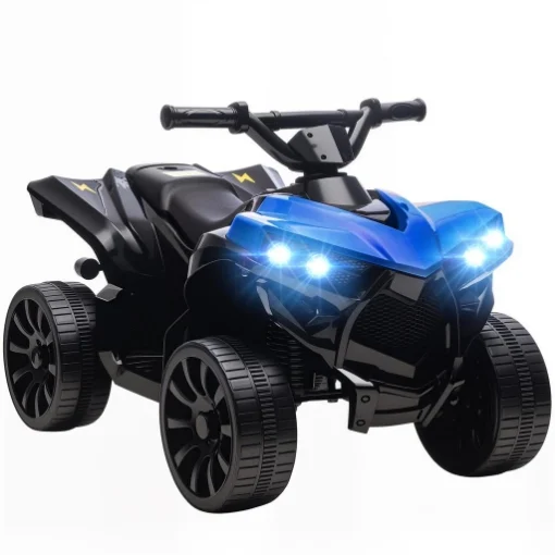 QUAD ELETTRICO PER BAMBINI ATV CON BATTERIA RICARICABILE 6V, FARI LED E MUSICA, ETÀ 3-8 ANNI, BLU