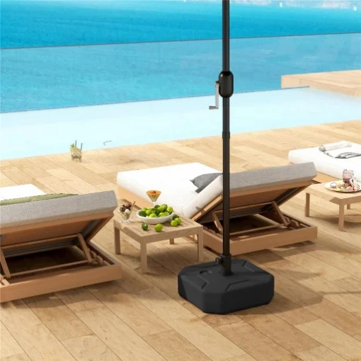 BASE PER OMBRELLONE QUADRATA RIEMPIBILE CON SABBIA O ACQUA FINO A 25KG, NERO - MAURY'S