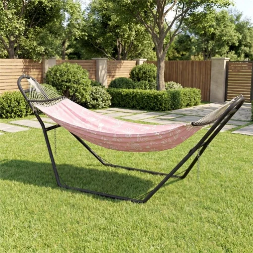 SUPPORTO PER AMACA REGOLABILE E ANTISCIVOLO CON GANCI A S, IN ACCIAIO, 278X97X112 CM NERO - MAURY'S