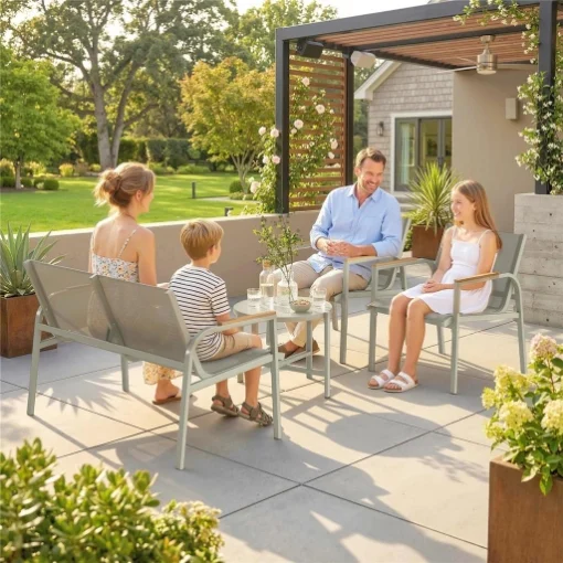 SET DIVANO DA ESTERNO CON LOVESEAT E 2 POLTRONE, VERDE - MAURY'S