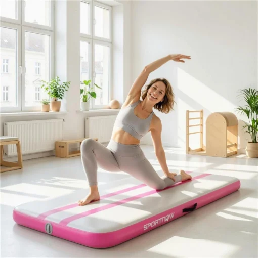 TAPPETINO GONFIABILE GINNASTICA 2.05 M CON POMPA ELETTRICA E BORSA TRASPORTO - MAURY'S