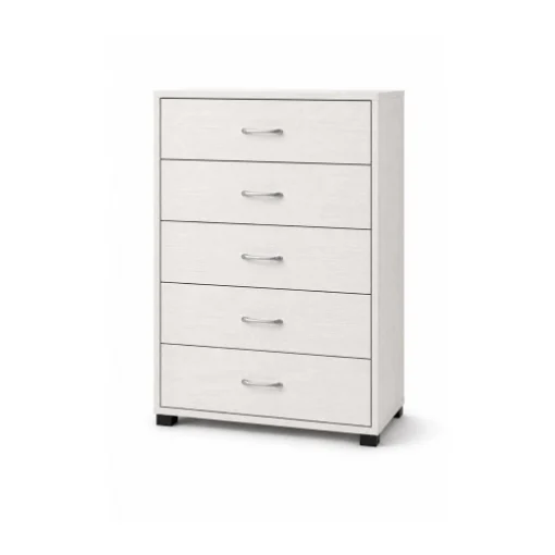 CASSETTIERA 5 CASSETTI IN LEGNO BIANCO CON PIANO D'APPOGGIO DIMENSIONI 68X40X101H CM - ELLESSE