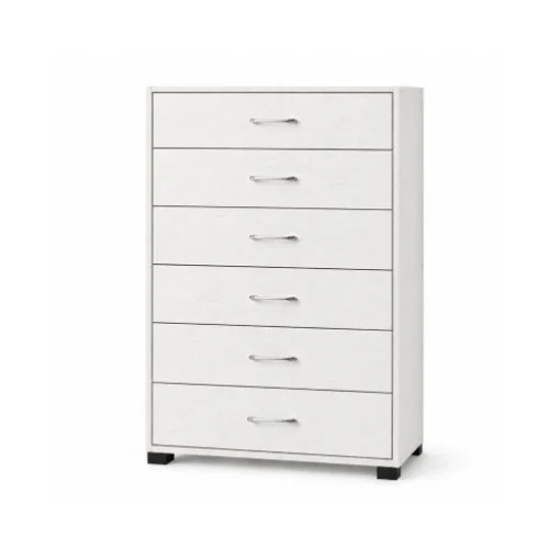 CASSETTIERA 6 CASSETTI IN LEGNO BIANCO CON PIANO D'APPOGGIO DIMENSIONI 68X40X120H CM - ELLESSE