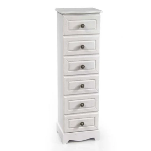 PERLA CASSETTIERA A 6 CASSETTI 29 X 23 X 95 CM COLORE BIANCO - MAURY'S
