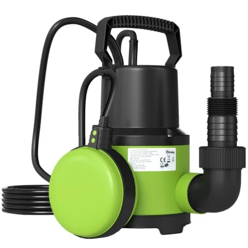 POMPA ACQUA SPORCA/PULITA 400W, 9.000L/H, POMPA SOMMERSA ACQUE SPORCHE 7M PROFONDITÓ MAX, GESTISCE PARTICELLE FINO A 15MM, INTERRUTTORE A GALLEGGIANTE, VERDE - MAURY'S
