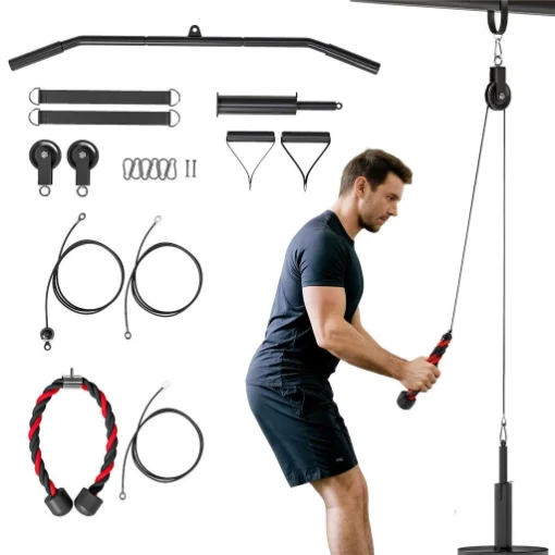 PULLEY MACHINE HOME GYM E PULEGGIA LAT MACHINE, ATTACCO PER DISCHI PESI UNIVERSALI E ACCESSORI - MAURY'S