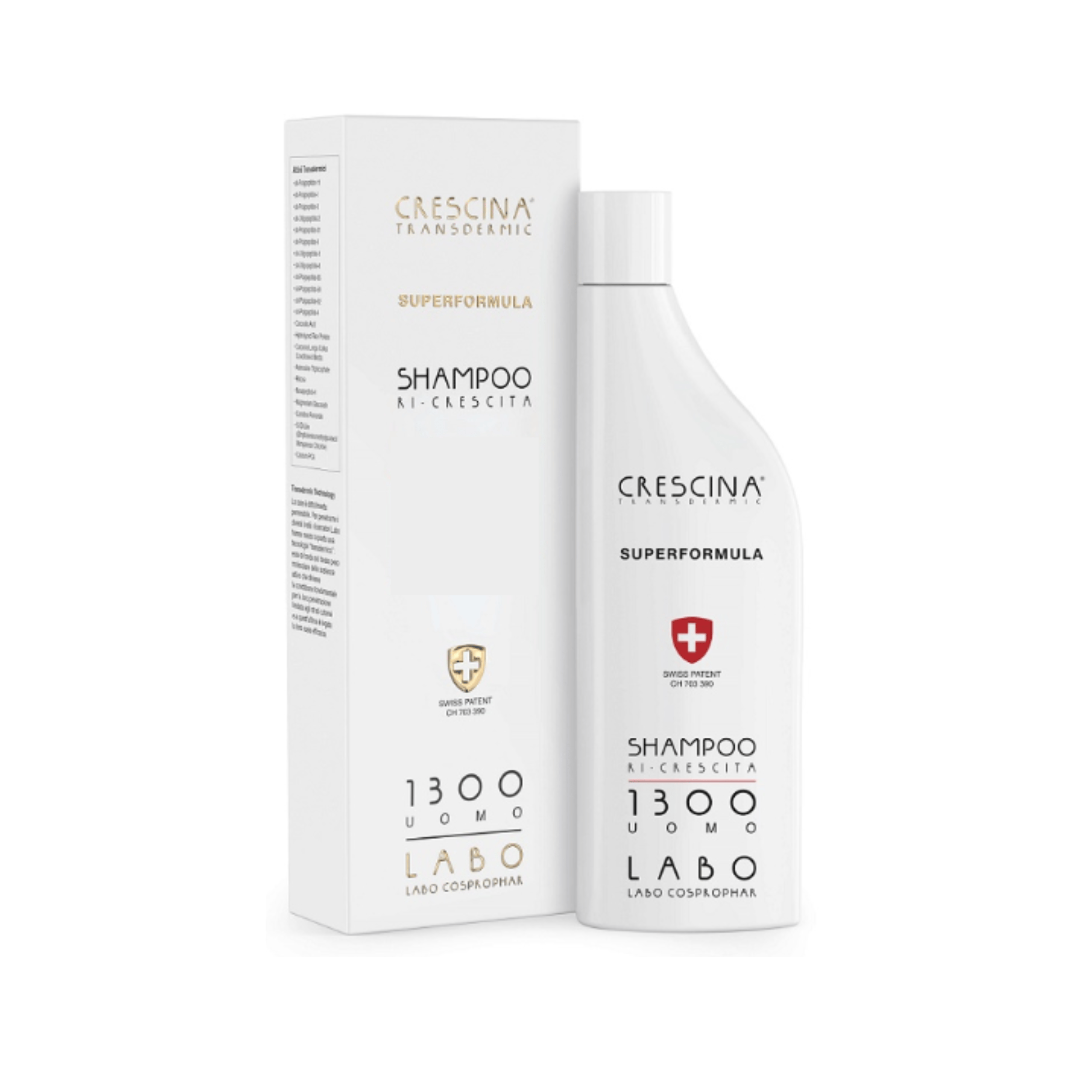 CRESCINA Shampoo Ricrescita HB117 1300 150 ml Uomo Unità per Stimolare la Crescita e Rinforzare i Capelli Fragili