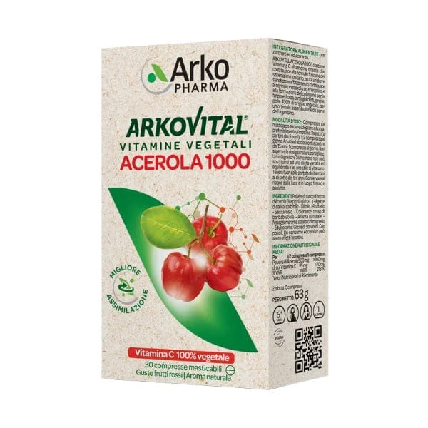 ARKOVITAL Acerola 1000 Vitamina C 30 Compresse Masticabili