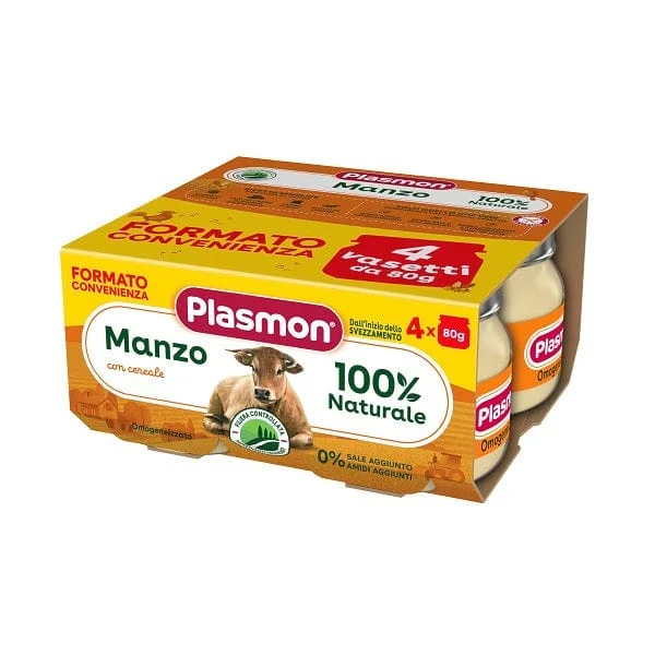 PLASMON Omogeneizzato Manzo 4 x 80 g