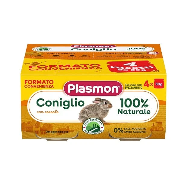 PLASMON Omogeneizzato Coniglio 4 x 80 g