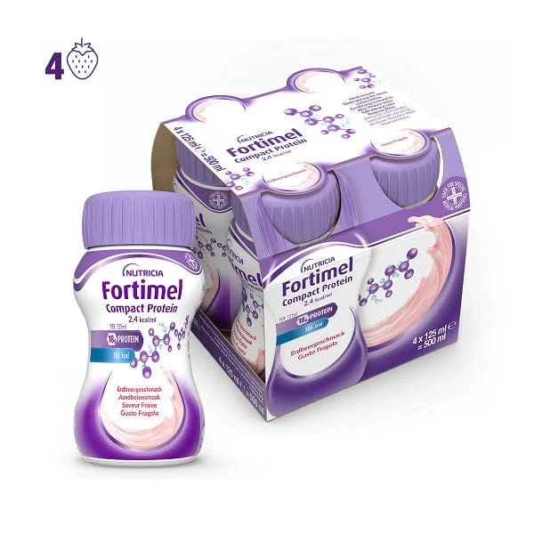 NUTRICIA Fortimel Compact Protein Gusto Fragola 4 Bottigliette Da 125 ml