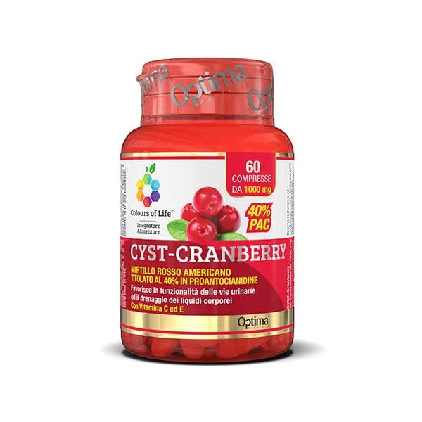 OPTIMA NATURALS Cyst Cranberry con Vitamina C, E, 60 compresse 1000 mg