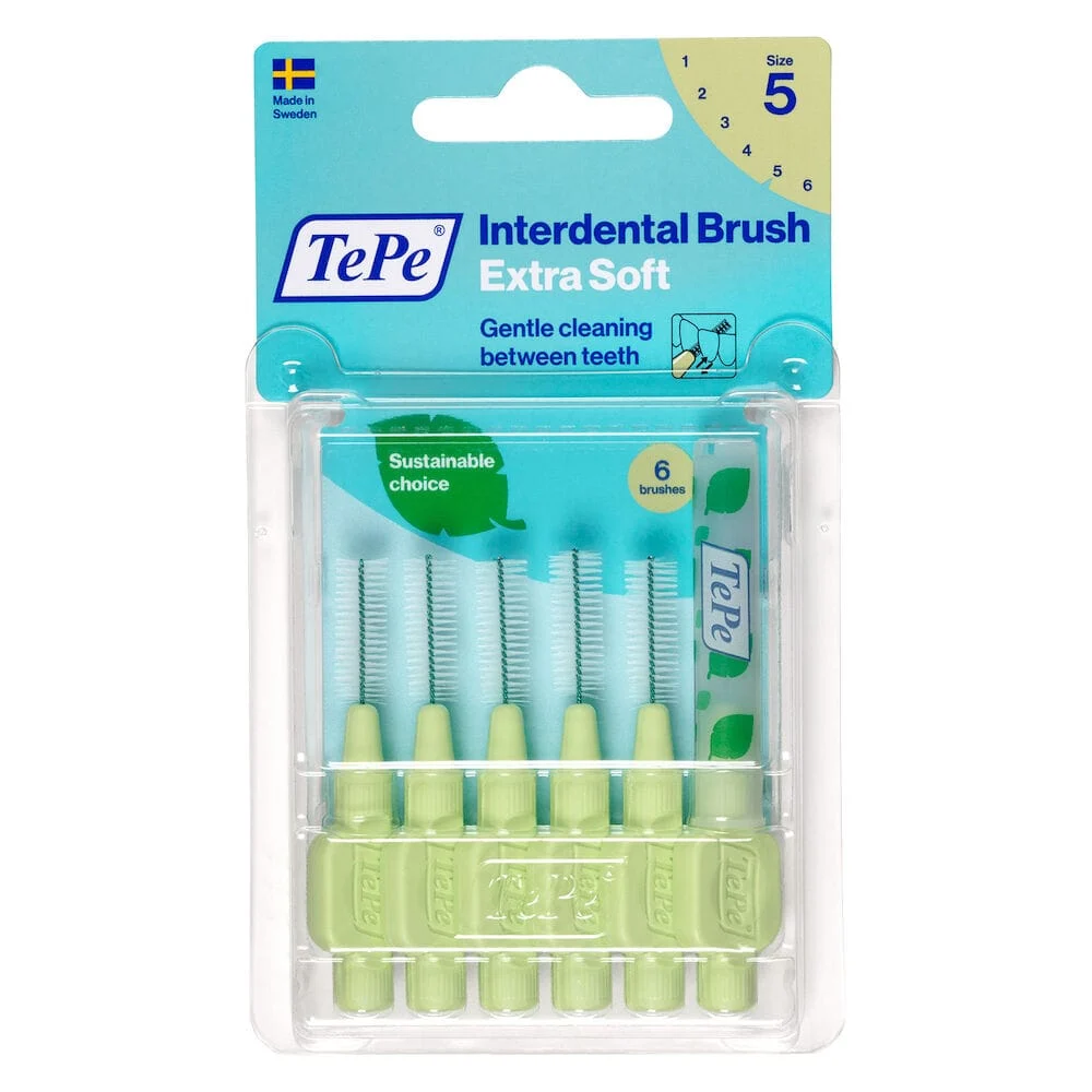 TEPE Scovolino Extra Soft Verde Chiaro Per Pulizia Interdentale Misura ISO 5 (filo 0,8 mm) 6 Pezzi