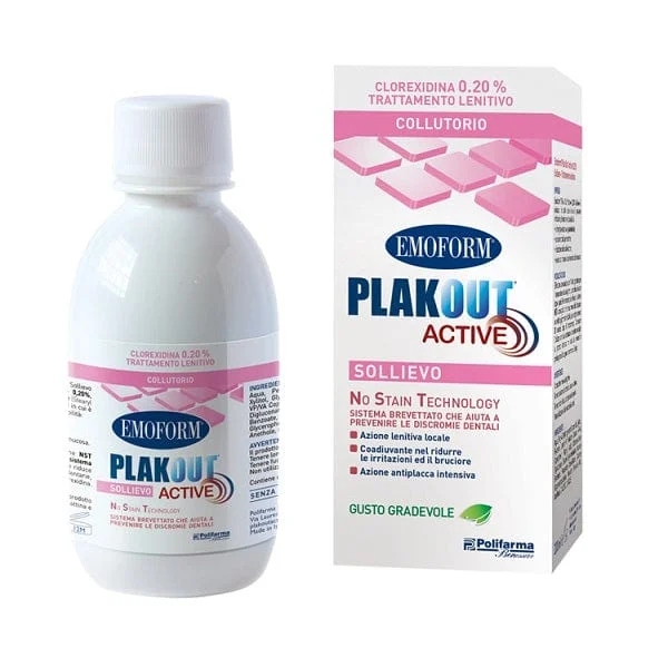 EMOFORM Plak Out Active Sollievo Collutorio Antiplacca Con Clorexidina 0,20% 200 ml