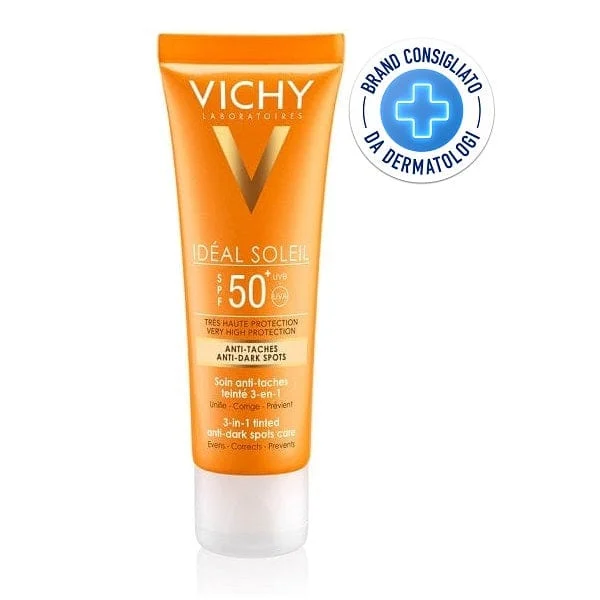 VICHY Ideal Soleil Trattamento Anti-macchie Colorato 3 in 1 Spf 50+ 50 ml
