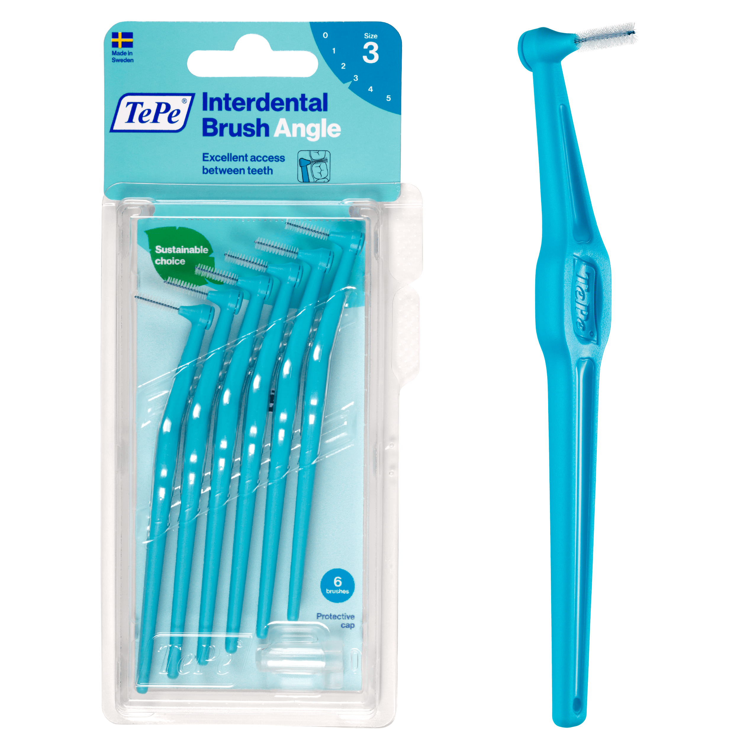 TEPE Angle Blu Scovolino Angolato Per Pulizia Interdentale Misura ISO 3 (filo 0,6 mm) 6 Pezzi